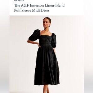 Abercrombie blue puff sleeve Emerson dress